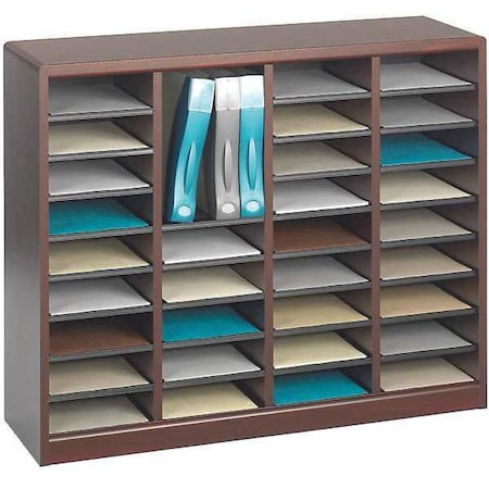 Safco Literature Organizer, Wood, 36 Compartment 9321MH