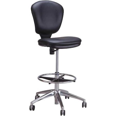 Safco Drafting Chair Extended Height Chair, Black, Vinyl, 23" to 33" Height, Vinyl, Black 3442BV