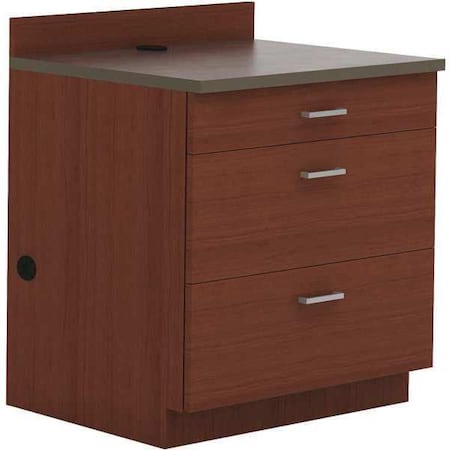 Safco Base Cabinet, 3 Drawer, Mahogany 1703MH