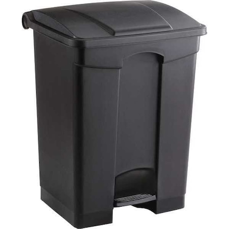 Safco 17 gal. Plastic Rectangular Trash Can, Black 9922BL