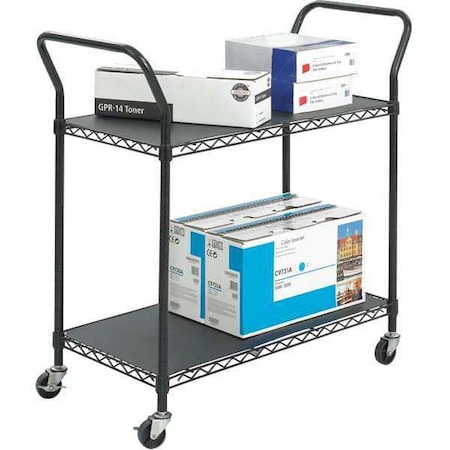 Safco Wire Utility Cart with 2 Shelves, Rated 5337BL