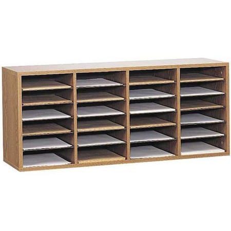 Safco Literature Org, Wood, Adjustable, 24, Oak 9423MO