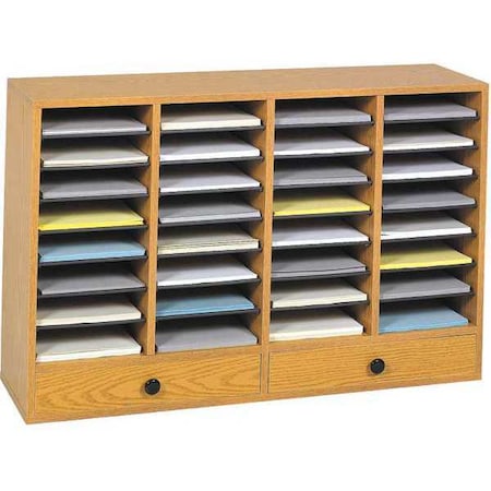 Safco Literature Org, Wood, Adjustable, 32, Oak 9494MO