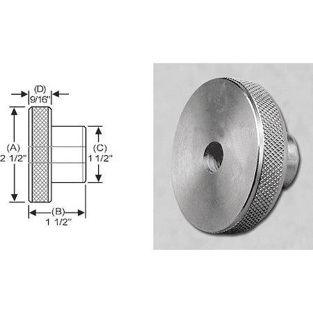 S & W Manufacturing Knrl Knob, Ream, Ns Screw, 1/2", 2-1/2" dia. WHRT-049