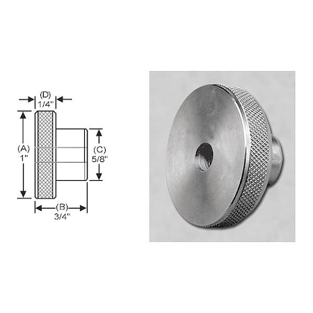 S & W Manufacturing Knurled Knob, Ream, Ns Screw, 1-4", 1" dia. WHRT-043