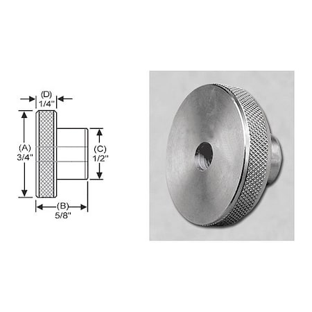 S & W Manufacturing Knurled Knob, Ream, Ns Screw, 1-4", 3/4"dia. WHRT-042