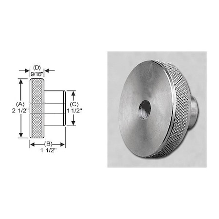 S & W Manufacturing Knrl Knob, Ream, Ns Screw, 5/8", 2-1/2" dia. WHRT-051