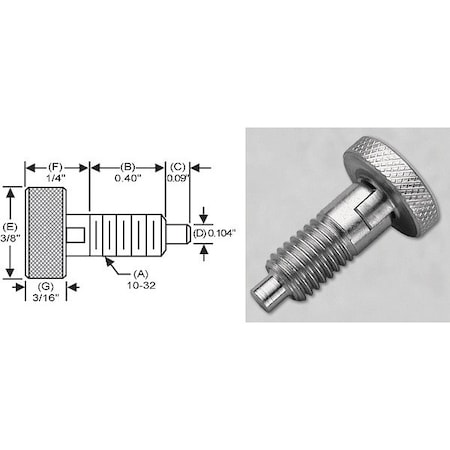 S & W Manufacturing Knurled Lck Knob, 316SS, Nose P, 10-32" SKLS-0-316