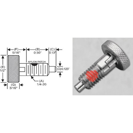 S & W Manufacturing Knurled Lck Knob, 316SS, P, 1/4-20" SWKLS-1-316