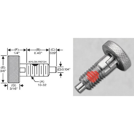 S & W Manufacturing Knurled Lck Knob, 316SS, P, 10-32" SWKLS-0-316