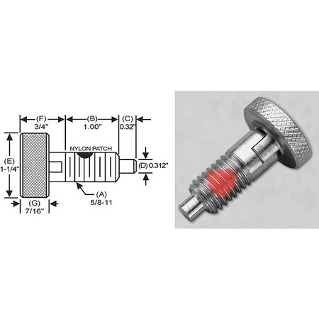 S & W Manufacturing Knurled Lck Knob, 316SS, P, 5/8-11" SWKLS-5-316