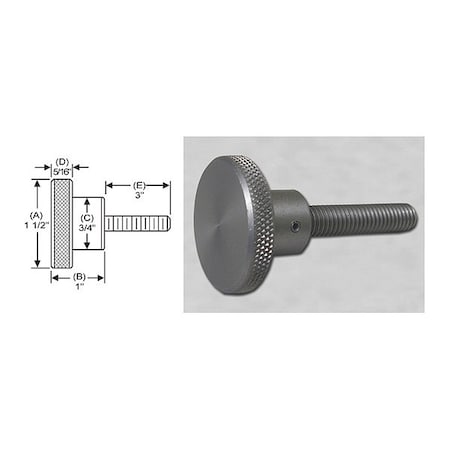 S & W Manufacturing Knrl Knob Stud, 5/16-24", 1.5" dia., 3" Std, Diameter: 1-1/2" WSSF-021