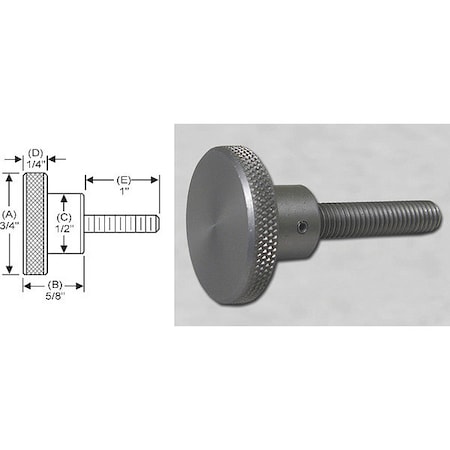 S & W Manufacturing Knrl Knob Stud, 10-24", 3/4" dia., 1" Std, Material: Stainless Steel WSS-012