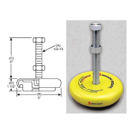 S & W Manufacturing Mighty Mount, Level Mount, 1/2-13", 5" MM120135
