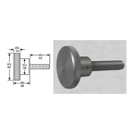 S & W Manufacturing Knrl Knob Stud, M16, 64mm dia., 44mm, SS MWSS-031