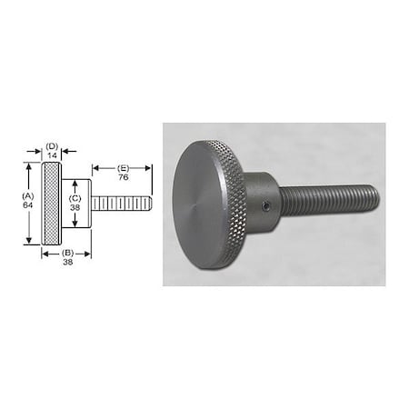 S & W Manufacturing Knrl Knob Stud, M16, 64mm dia., 76mm, SS MWSS-032