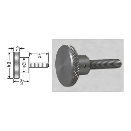 Knurled Control Knob MWSS-018 Assembled Stud
