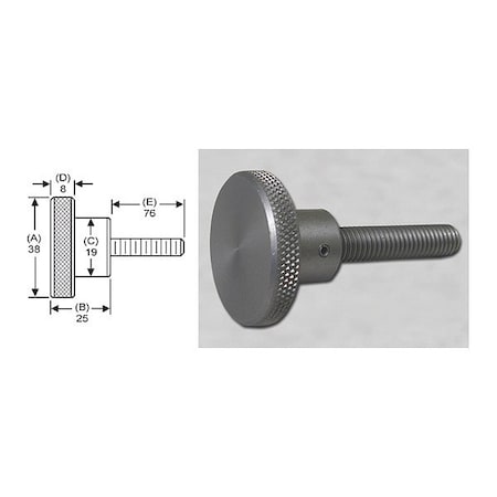 Knurled Control Knob MWSS-021 Assembled Stud