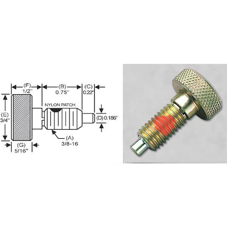 S & W Manufacturing Knrl Non Lck Knob, Stl, w/P, 3/8-16" WKNL-3