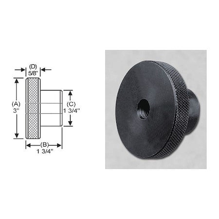 S & W Manufacturing Knrl Knob, Stl, Ream, Ns Screw, 3/4", 3" dia. SCKT-053
