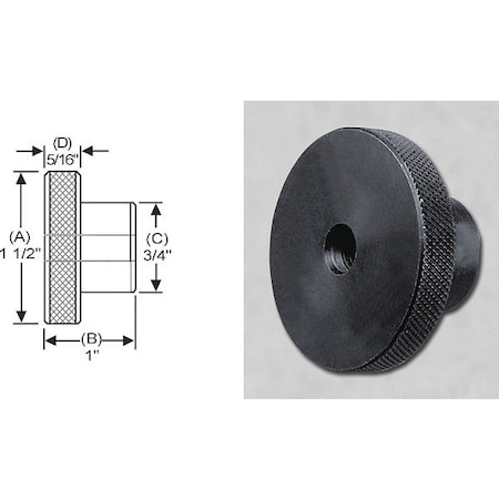 S & W Manufacturing Knrl Knob, Stl, Ream, Nose Screw, 5/16", 1.5" SCKT-045