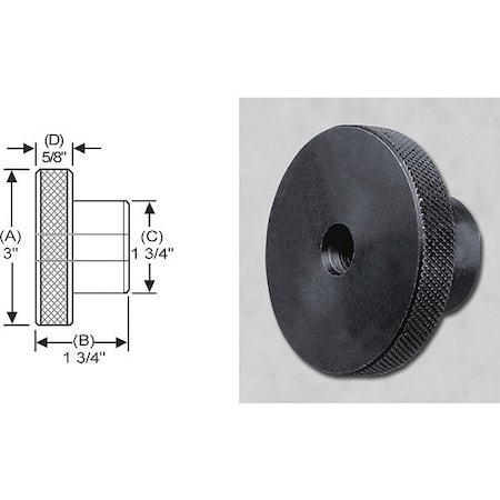 S & W Manufacturing Knrl Knob, Stl, Ream, Ns Screw, 5/8", 3" dia. SCKT-052