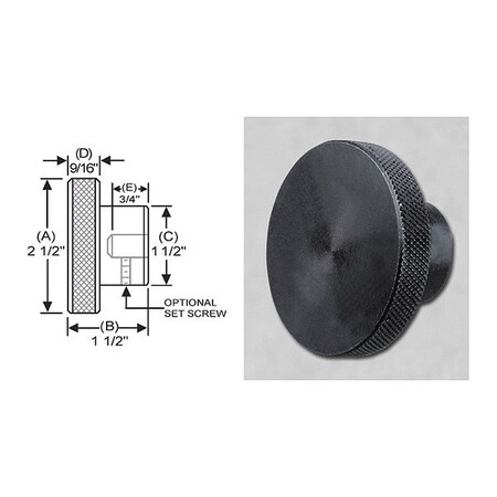 S & W Manufacturing Knrl Knob, Stl, Ream, 1/2"x2.5" SCK-049