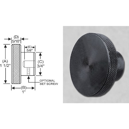 S & W Manufacturing Knrl Knob, Stl, Ream, 5/16"x1.5" SCK-045