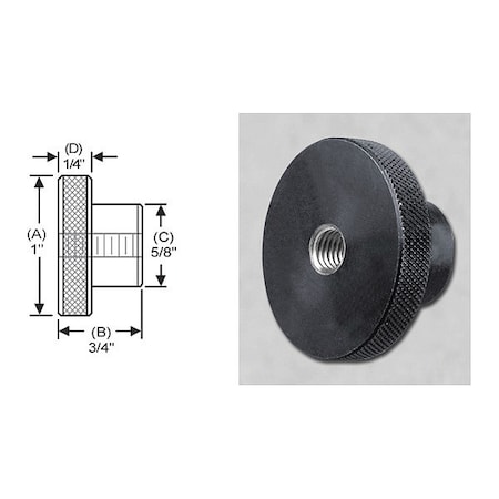 S & W Manufacturing Knrl Knob Tap Thru, Stl, 1/4-20", 1" dia. SKTT-023