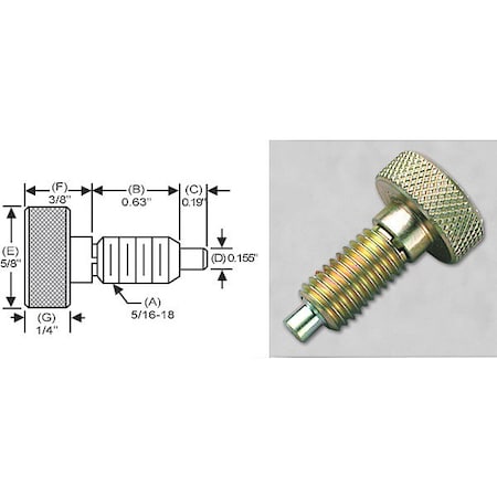 S & W Manufacturing Knrl Non Lck Knob, Stl, Nose P, 5/16-18" KNL-2