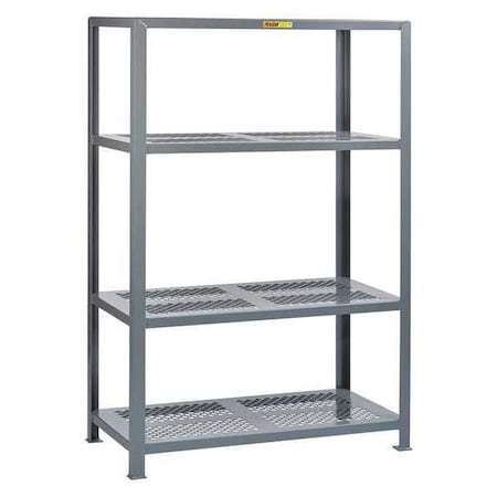 Little Giant Metal Shelving Unit, 18"D x 32"W x 72"H, 4 Shelves, Reinforced Steel, Gauge: 12 4SHP-1832-72