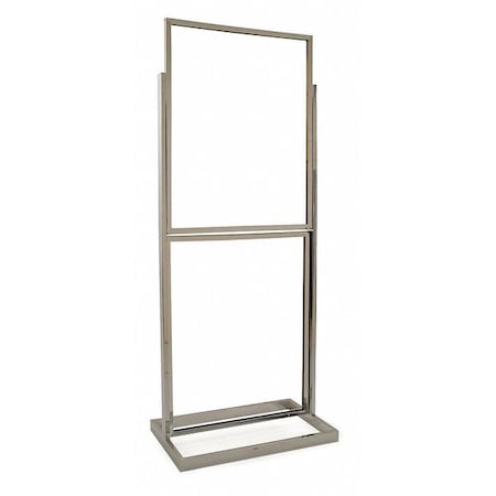 Econoco Sign Holder, Dbl Bulletin, Chrome, 22"x 28" BH55