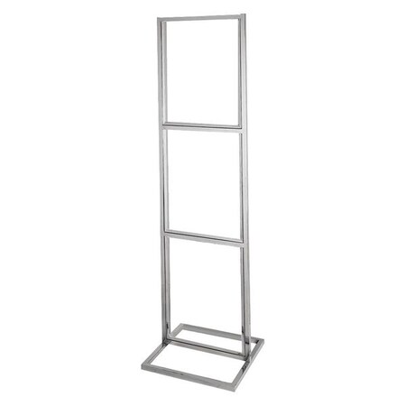 Econoco Sign Holder, Trpl Bulletin, Chrome, 22"x28" BH77