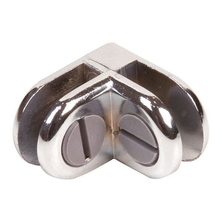 Econoco 2-Way Glass Connector, Chrome, 200PK CON/2