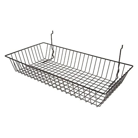 Econoco Grid Shallow Basket 24" x 12", Black, 6PK BSK11/B