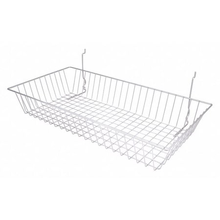 Econoco Grid Shallow Basket 24" x 12", Chrome, 6PK BSK11/EC