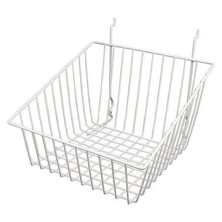 Econoco Grid Front Basket, 12" x 12", White, 6PK BSK14/W