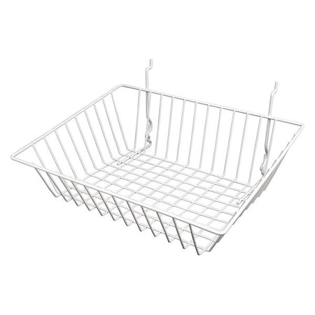 Econoco Grid Sloping Basket 15" x 12", White, 6PK BSK16/W