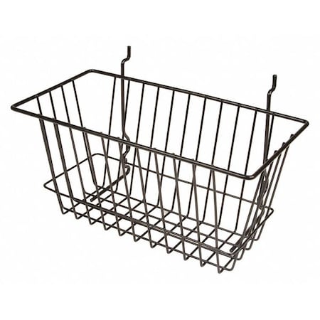 Econoco Grid Narrow Basket 12" x 6", Black, 6PK BSK17/B
