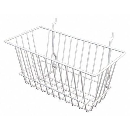 Econoco Grid Narrow Basket 12" x 6", White, 6PK BSK17/W