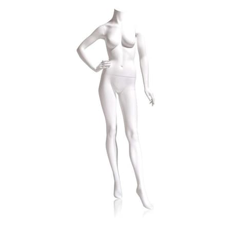 Econoco Mondo Mannequins Eve White Headless Female Mannequin, Pose 2 W/ base EVE-2HL