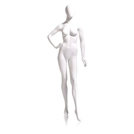 ECONOCO Mondo Mannequins Eve White Oval Head Female Mannequin, Pose 2 W/ base EVE-2H-OV