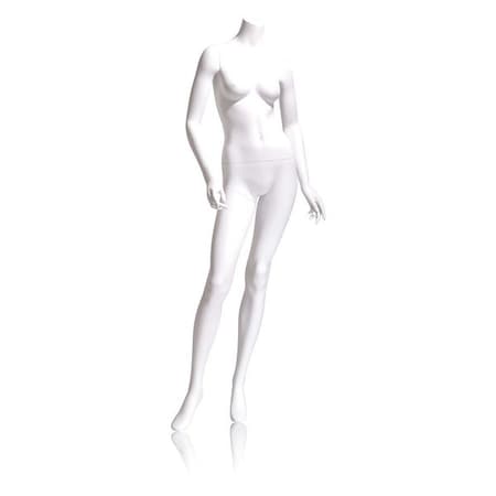 Econoco Mondo Mannequins Eve White Headless Female Mannequin, Pose 3 W/ base EVE-3HL