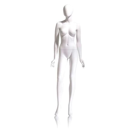 Econoco Mondo Mannequins Eve White Oval Head Female Mannequin, Pose 4 W/ base EVE-4H-OV