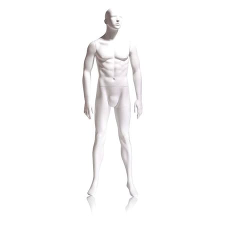Econoco Mondo Mannequins Gene White Male Abstract Mannequin, Pose 1 W/ base GEN-1H