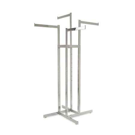 Econoco Rack Rectangular Tubing 4-Way, Chrome K85