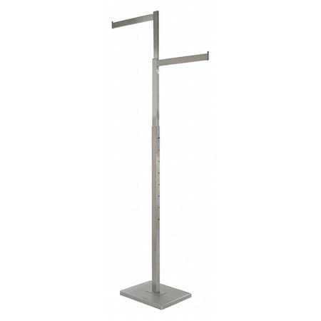 Econoco Rack Rectangular Tubing 2-Way, Satin Chrome K90-SC