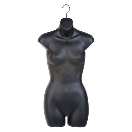 Econoco Mondo Mannequins Ladies Half Round Form, Black, PK12 LHR15/B