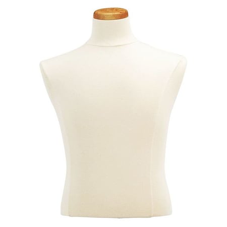 Econoco Mondo Mannequins Male Shirt Creme Jersey Covered Torso Form, Neckblock M5