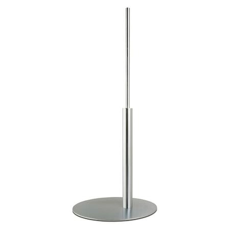 Econoco Mondo Mannequins Oval Base w/ Offset Upright, Satin Chrome, 7/8" dia MR1/SC
